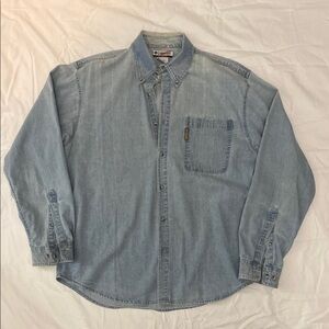 Blue Casual Button Down Shirt Relaxed Fit